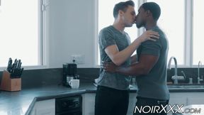 Black gay stud with perfect ass fucks his lover passionately