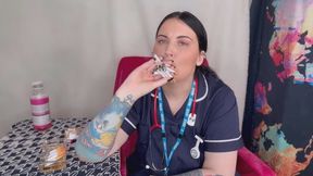 Nurse FFW smokes multiple cigarettes at same time
