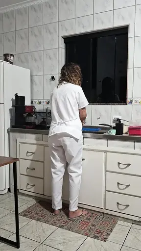 The Maid Gets Pounded in the Kitchen While Washing Dishes