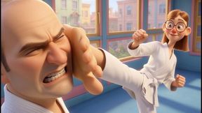 Karate Girl Face Kicks