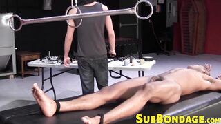 Young black sub dominated by master with erotic BDSM torment