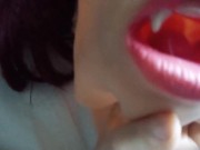 Empty Poppy 1! Your girlfriend's rubber vampire girl face mask... for you to wear?! Do you dare?