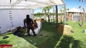 small bts of the scene: welcome to the jungle, black meat matter! - benny green, 2on1, bbc, atm, dp, rough, gapes, creampie.