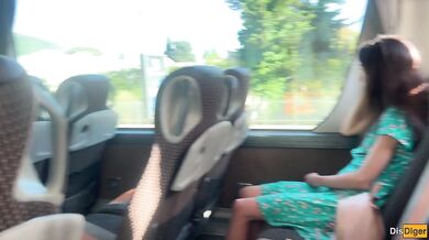 Crazy Man Takes Out His Cock On Public Bus - But Girl Doesn't Lose Her Head And Helps Him Cum