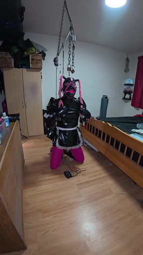 Sissy Maid Cums in Chastity Self Bondage