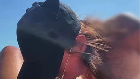 Super PoV Blowjob from Beauty Teen Girl in a cap, Seashore, Naked Nude Beach, Blowjob Sex Toys