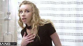 Blonde Euro beauty gets caught pleasuring herself, then fucked hard