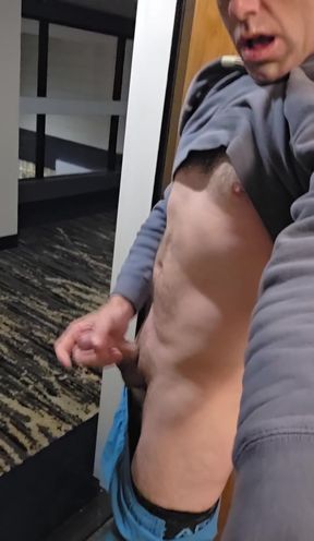 Hot hotel room solo exhibitionist caught on camera