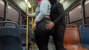 Masked Guy Grabs BBW's Huge Ass in Public Bus - Risky Tease
