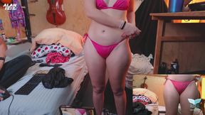 Trying on different skirts to see which one my lover wants me to fuck in while my husband watches us on a video call. SW life
