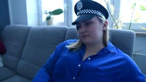 Lazy BBW police woman's smelly socks and feet