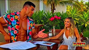 Loira del&iacute_cia sendo fodida de quatro na borda da piscina pelo atendente dotado [ Gerado por IA ]