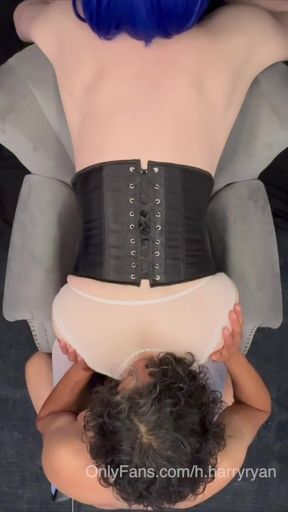 I fucked this caged sissy until I nutted in his pussy