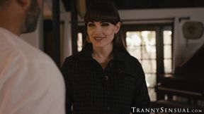 Colby Jensens thick cock destroys trans Natalie Mars tightest hole