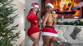 Big Dick Santa Fucks Two Pawgs Under The Tree For Christmas - Kelsi Monroe N Aj Applegate