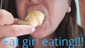 Fat girl eating