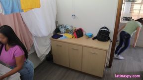 Huge natural breast at the laundry room part 2