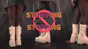 Stomping without Stopping in White Platform Boots (Vertical Version) - TamyStarly - Cock Balls Crush Trample, Shoejob, Bootjob, CBT, Ballbusting, Trampling, Stomping