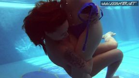 Underwater Show featuring Lina Mercury and Mia Ferrari's perfect teen scene