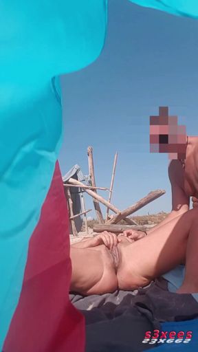 Epic moment from &quot;She masturbates and he gives her a small vibrating sex toy for her in Cap d&amp;#039;Agde.&quot;