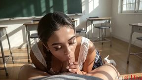 i stayed after class in an empty classroom and fucked this hot girl deep right on the desk [ai]