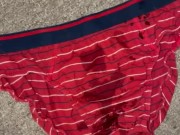 Pee on my red briefs and the carpet