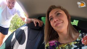 Horny couple having sex in the parking lot&excl;