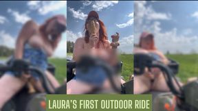 Milf BBW with Big Tits Rides Dildo on ATV Outdoors