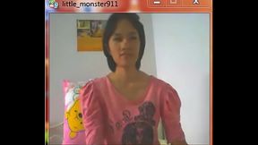 thai student on webcam