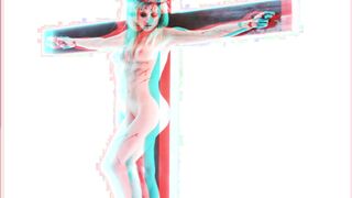 Female Jesus Crucified Naked 2 (3D)