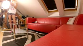 Pussy Party With Hot Tight Blonde And Brunette Babe For Showing Ass And Crossed Legs In Miniskirts