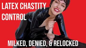 Trans Latex Chastity - Miss Electra Santiago facesitting and edging with trans RubberDoll AthieDoll
