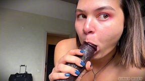 kinky mary intense dildo deepthroat & riding session