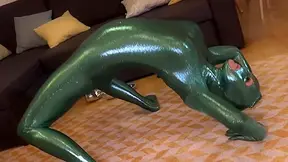 Flexible In Shiny Catsuit - Watch4Fetish