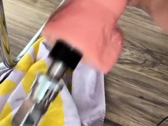 Black slut close up toy double