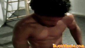 Vintage construction worker rimmed & ebony deepthroat