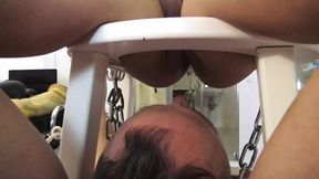 pissing chair face sitting