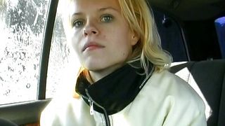 Blonde teen from Germany stuffing a candle in her tight muff