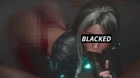 Intense Deepthroat Blowjob - Hot Slut in Doggy Style Gags on Massive Black Cock