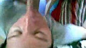 Skanky Latina janitor chick gives me head in college's restroom