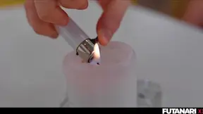 Shy Chick Gets Fucked & Creampie'd by Shemale in Real-Life Fantasy Scene