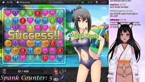 Lewd VTuber Neko Spanks & Seduces in Anime Visual Novel Livestream