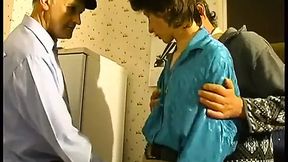 Alain shows Grandpa his juicy new butt&#x1F351; and lets him sample it!