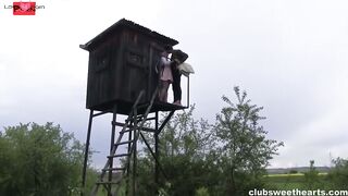 Sweet Anna Rey gets her tight cunt nailed outdoor