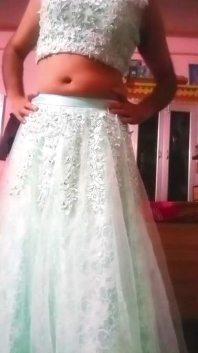 Indian gay Crossdresser Bottom real homemade sex in blue lehanga   Clip 1