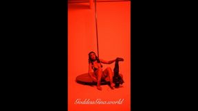 GODDESS GINA POLE DANCES IN 9" LEATHER BOOTS