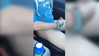 Two Amateur Guys Jerk Off and Cum in a Car