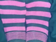 Teen Girl in Striped Socks