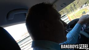 Tim gives me a handjob before he solo masturbates by the pool