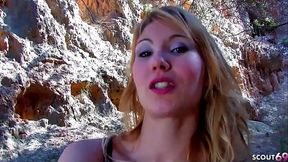Blonde Teen Cristal Cherry Fucked Outdoor at First Date